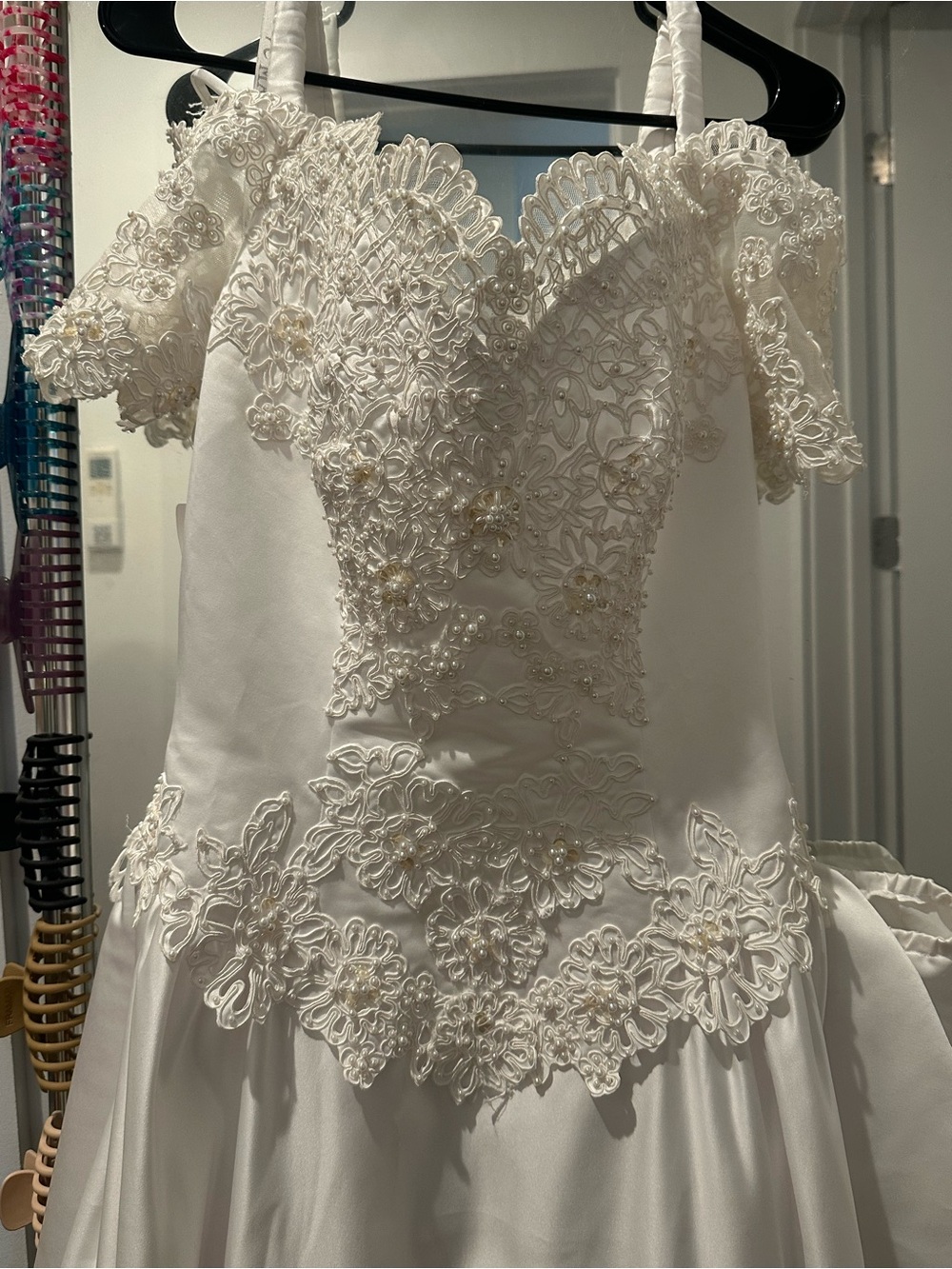 Mary's Bridal Ivory Lace Wedding Dress with Scalloped Hem